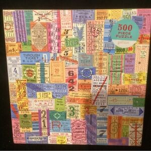 Colorful Ticket Collage 500-Piece Puzzle
